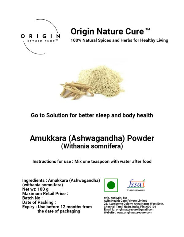 Amukkara (Ashwagandha) Powder
